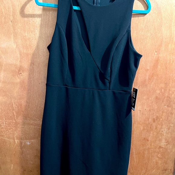 Express Black Dress Sleeveless Slash Front Pleated Back Medium - Picture 6 of 6